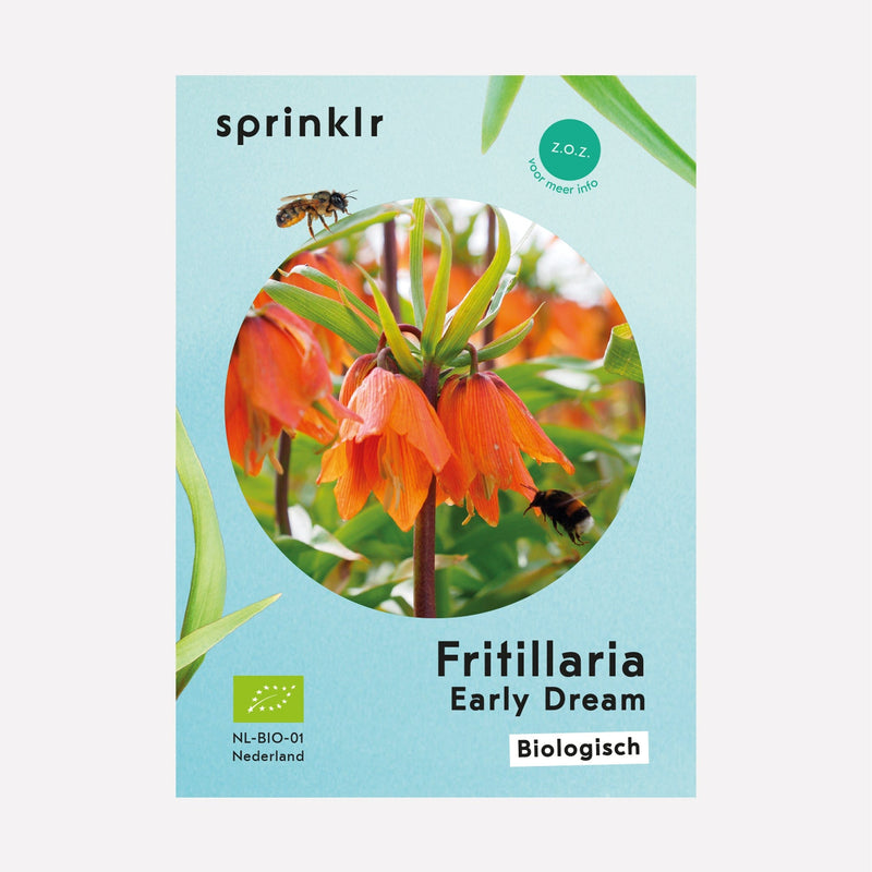 Sprinklr bollenlabel van Fritillaria Early Dream