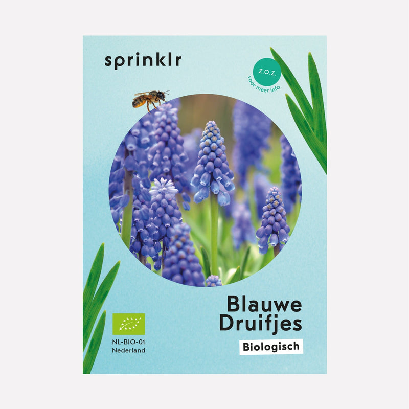 Sprinklr bollenlabel van Blauwe Druifjes