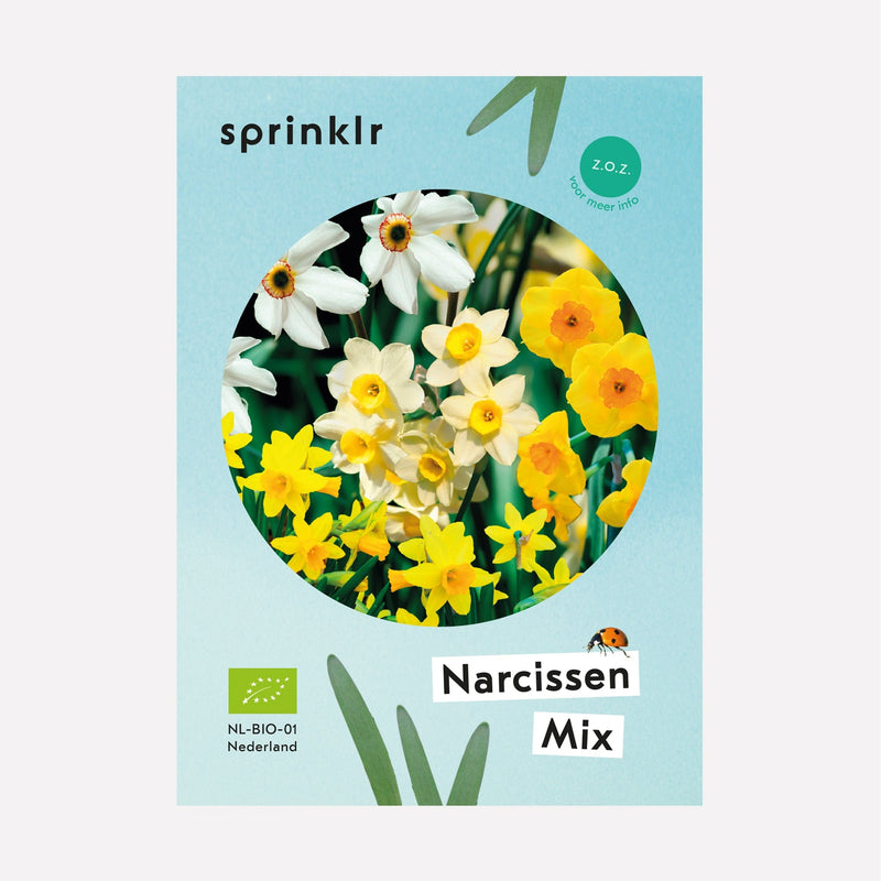 Sprinklr bollenlabel van de Narcissenmix