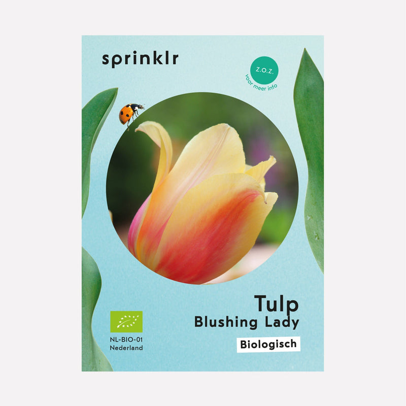 Sprinklr bollenlabel van Tulp Blushing Lady