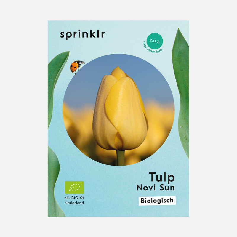 Sprinklr bollenlabel van Tulp Novi Sun