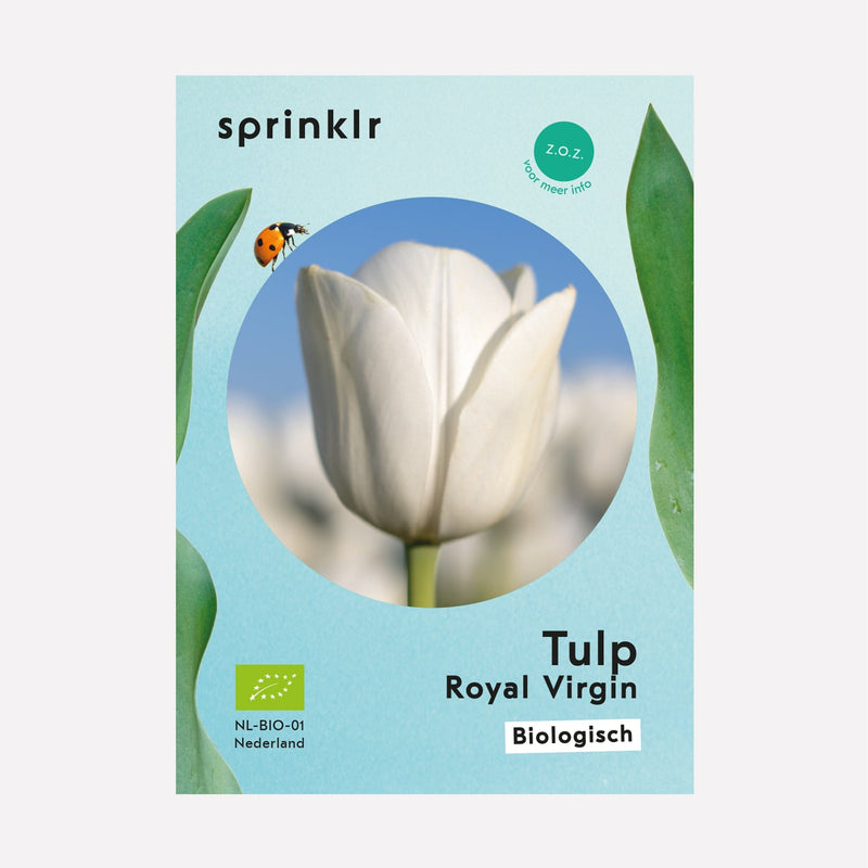 Sprinklr bollenlabel van Tulp Royal Virgin