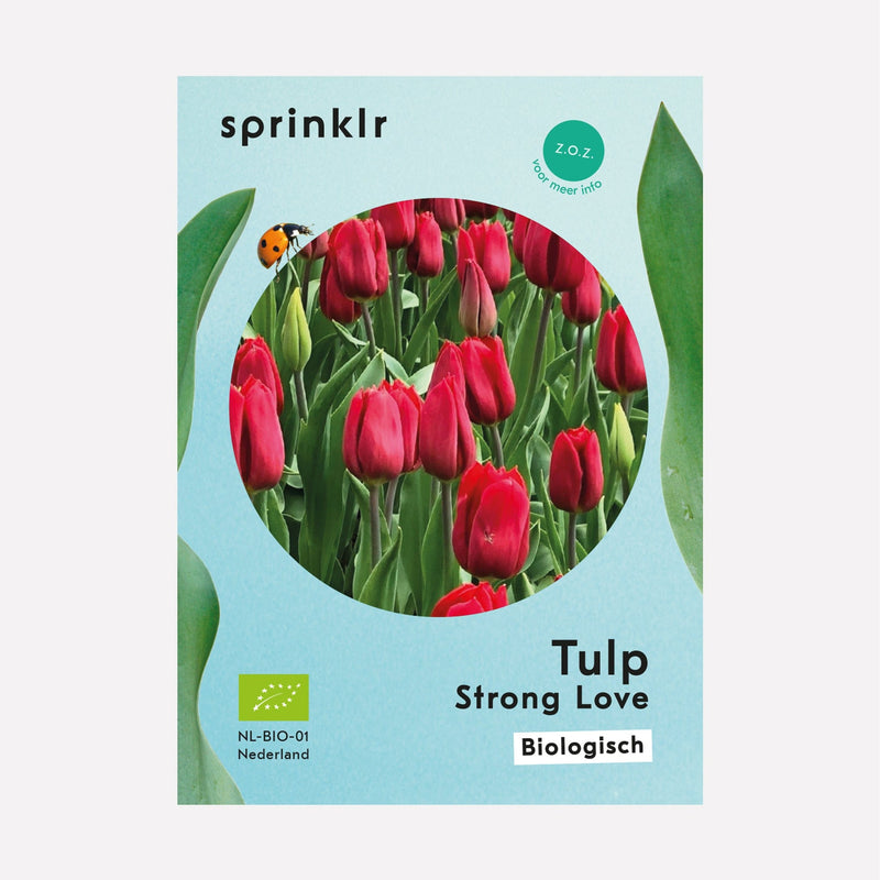 Sprinklr bollenlabel van Tulp strong love