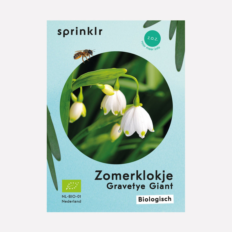 Sprinklr bollenlabel van Zomerklokje Gravetye Giant