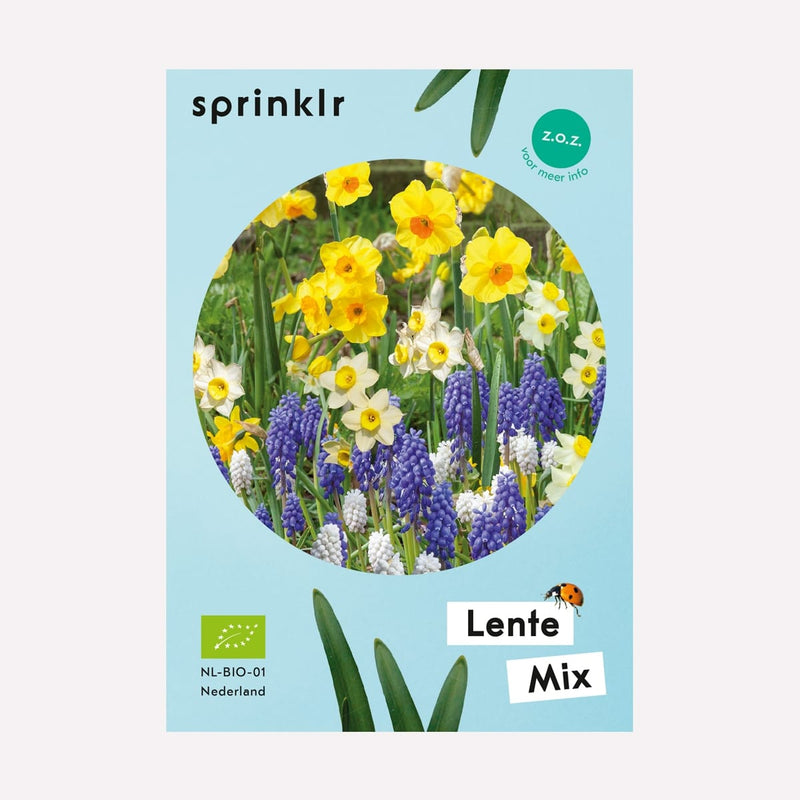 Label van de biologisch gekweekte lentemix