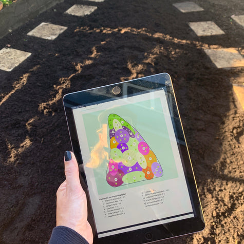 beplantingsplan op ipad scherm